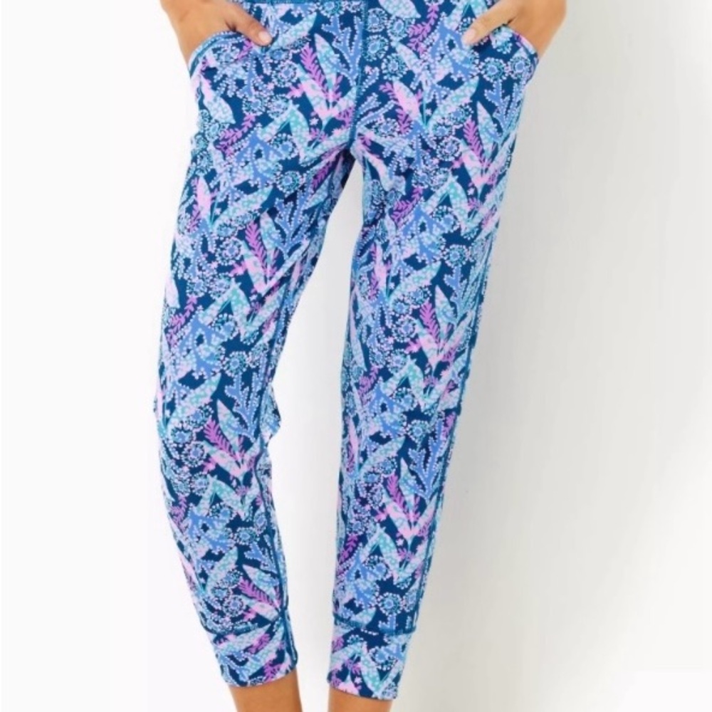 Lilly Pulitzer Blue and Pink Patterned Joggers